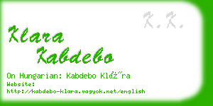 klara kabdebo business card